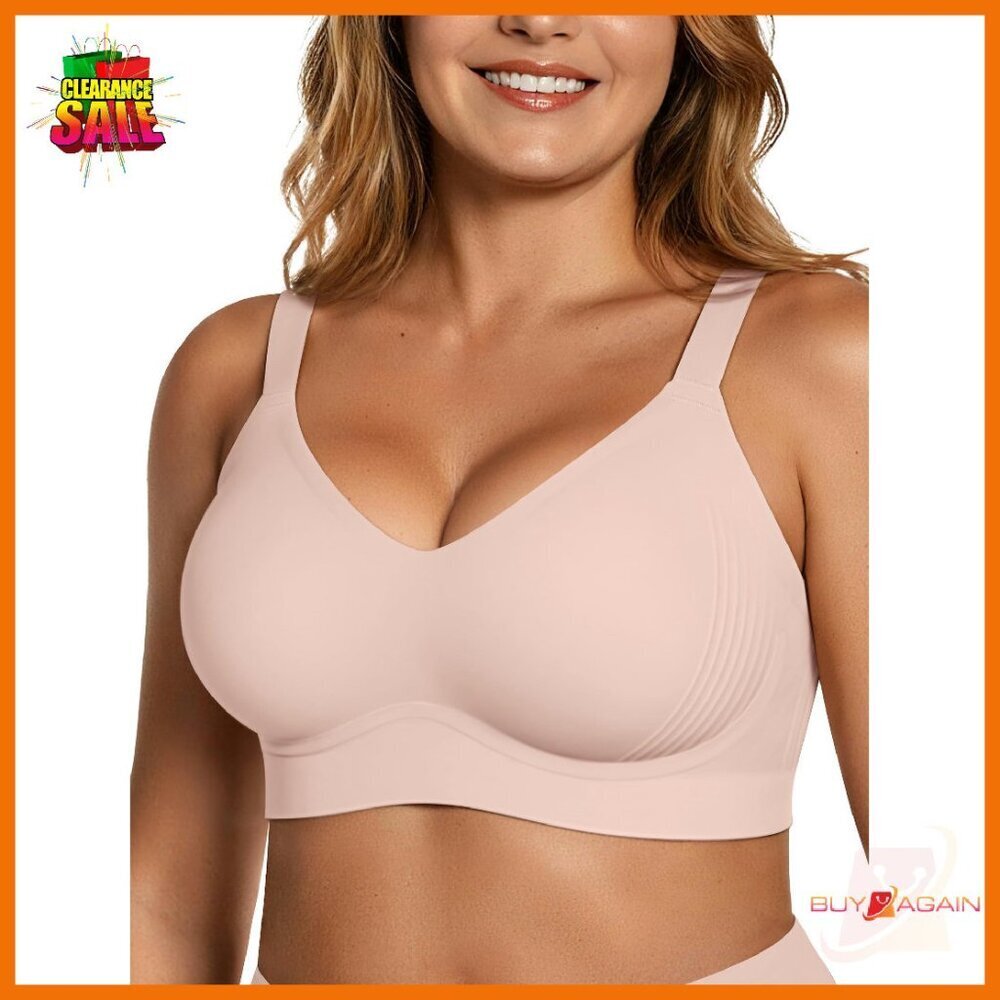 Wireless Seamless Full Coverage Bra Supportive Lounge Everyday Tshirt